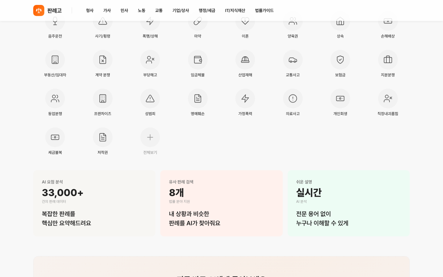 카테고리별 판례 분류 시스템